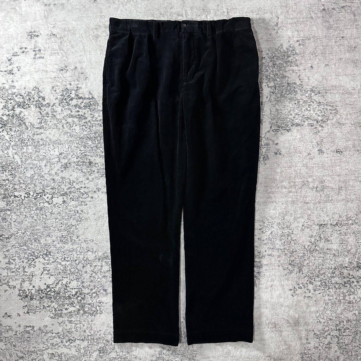 Polo by Ralph Lauren Ethan Pant Black Wide Wale Corduroy Pleated Pants Size 38x32
