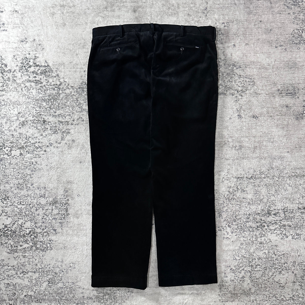Polo Ralph Lauren Black Wide Wale Corduroy Flat Front Pants Size 38x30