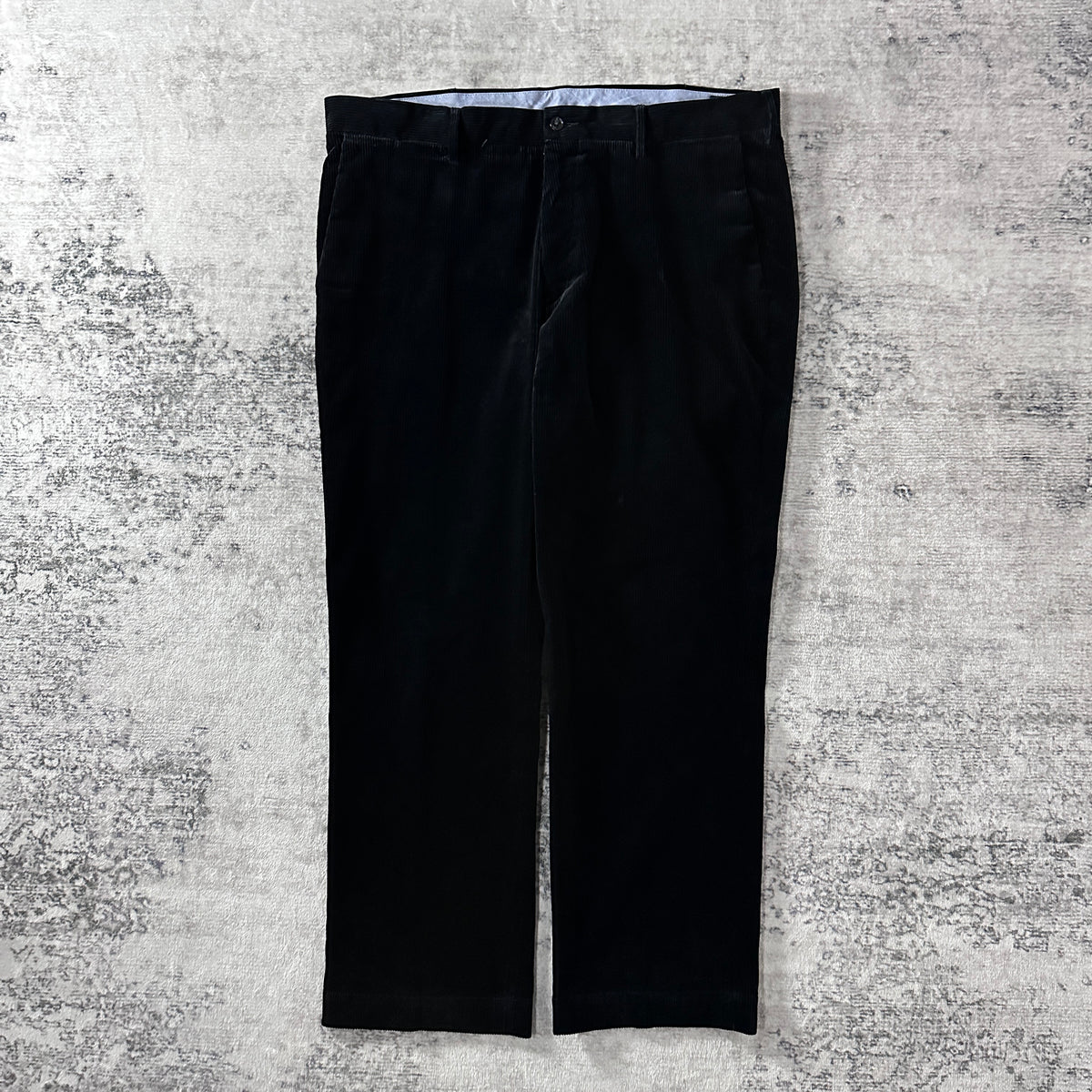 Polo Ralph Lauren Black Wide Wale Corduroy Flat Front Pants Size 38x30