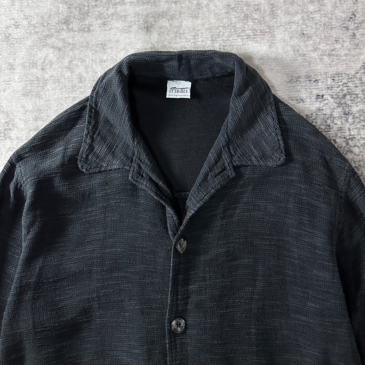 CP Shades Black Cotton Rayon Long Shirt Jacket Size L
