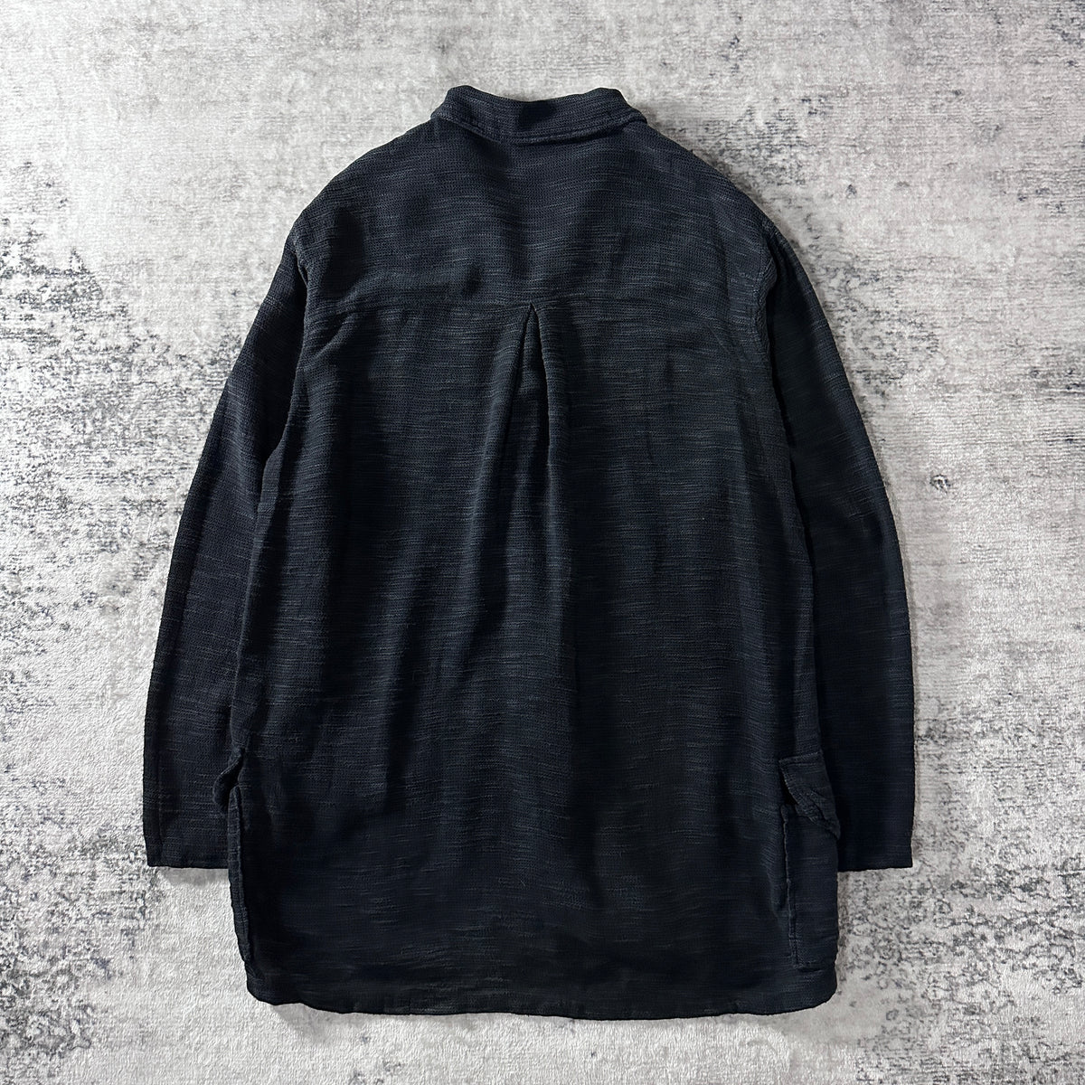 CP Shades Black Cotton Rayon Long Shirt Jacket Size L