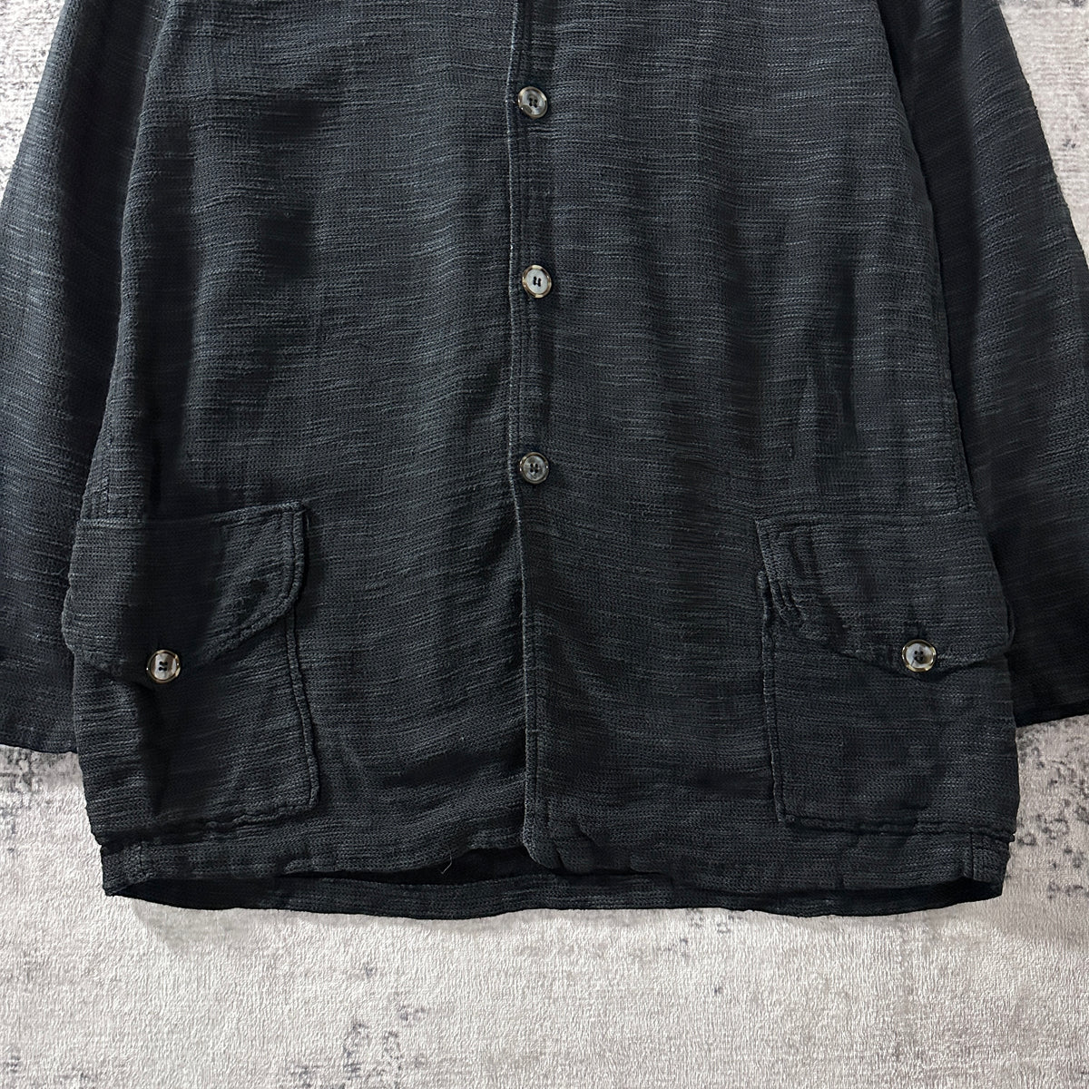 CP Shades Black Cotton Rayon Long Shirt Jacket Size L