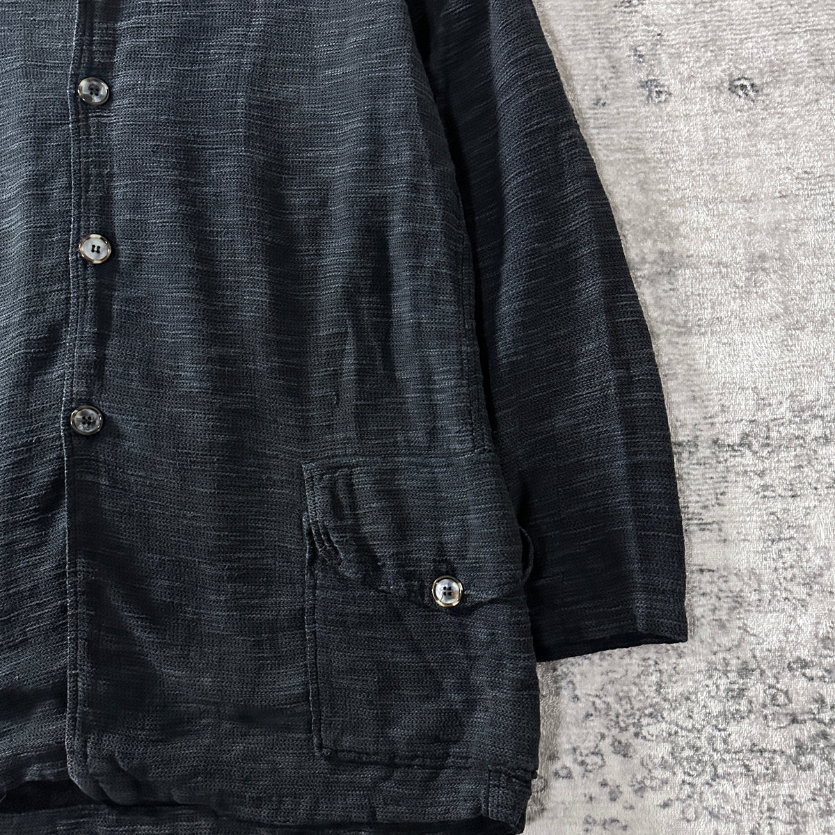 CP Shades Black Cotton Rayon Long Shirt Jacket Size L