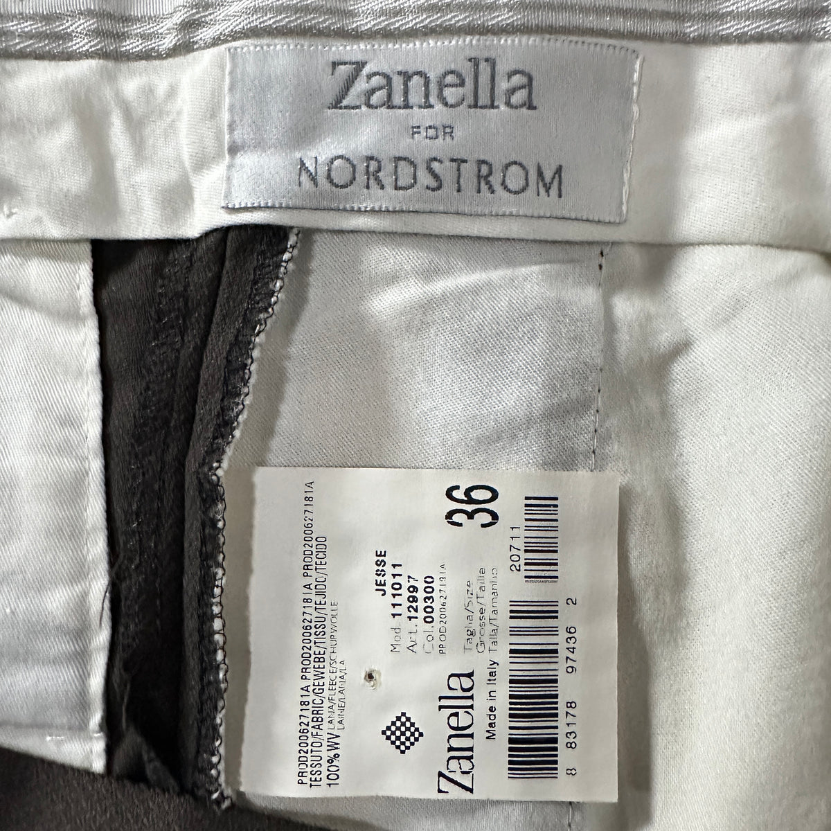 Zanella Brown 100% Wool Pleated Trousers Made in Italy Size 36
