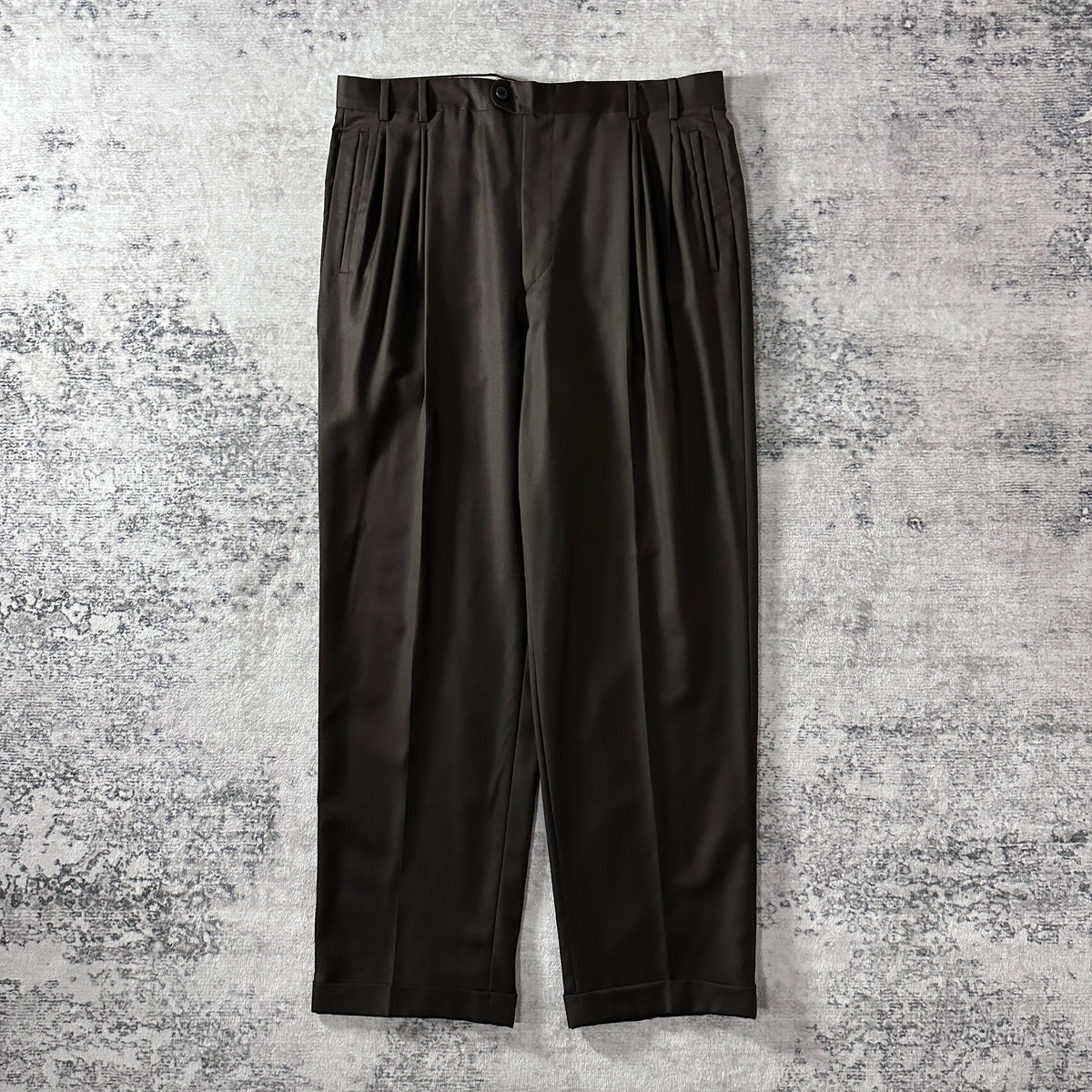Zanella Brown 100% Wool Pleated Trousers Made in Italy Size 36