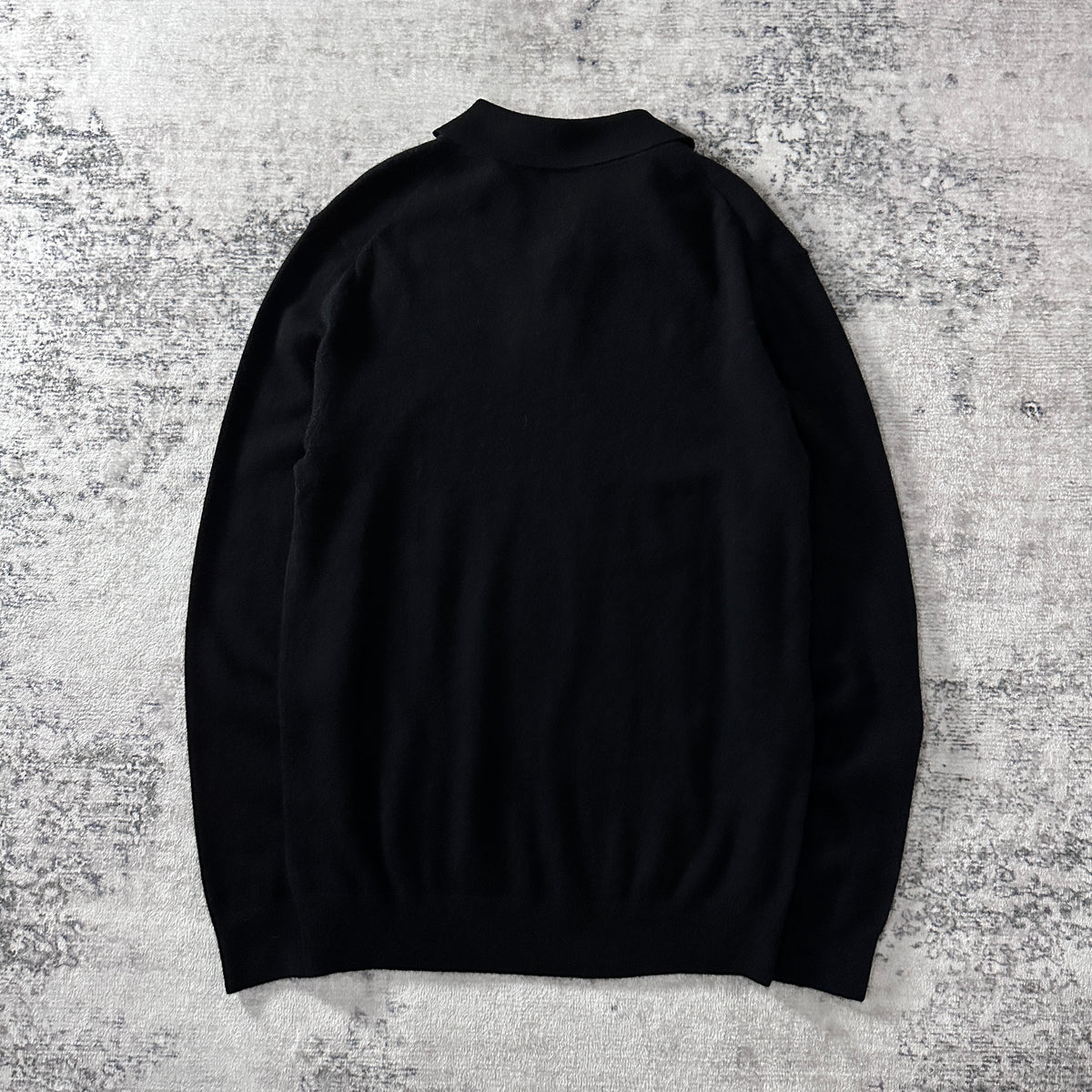 Quince Black 100% Cashmere Knit Polo Sweater Size L