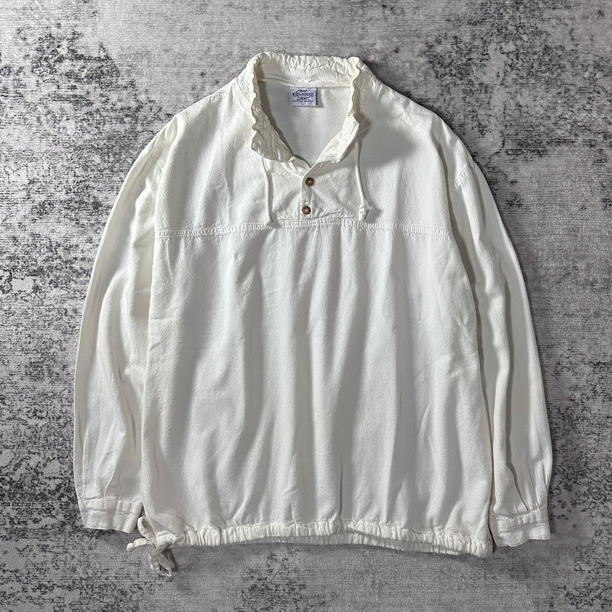Casual Cottonseed Wear White 100% Cotton Pullover Shirt Made in USA Size L