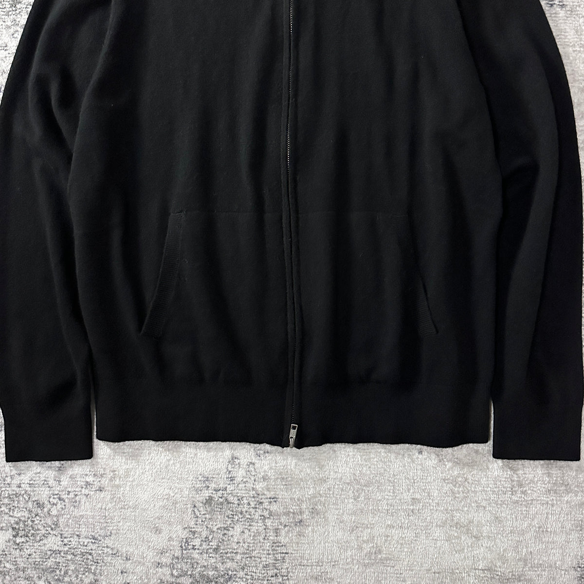 Quince Black 100% Cashmere Full Zip Sweater Size XL
