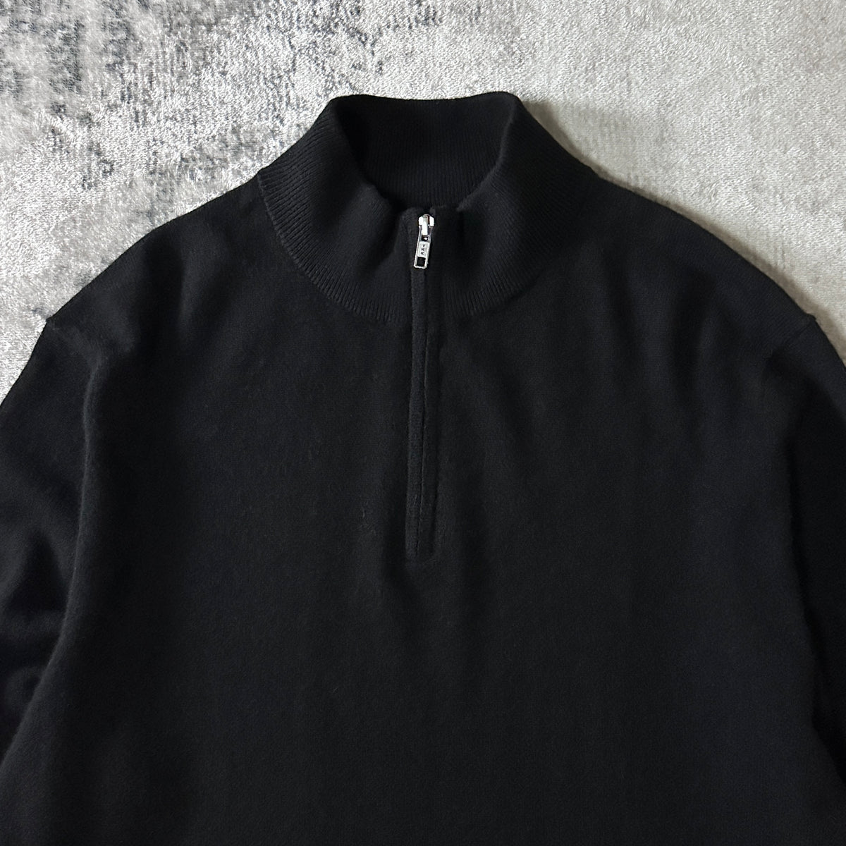 Quince Black 100% Cashmere Quarter Zip Sweater Size XL