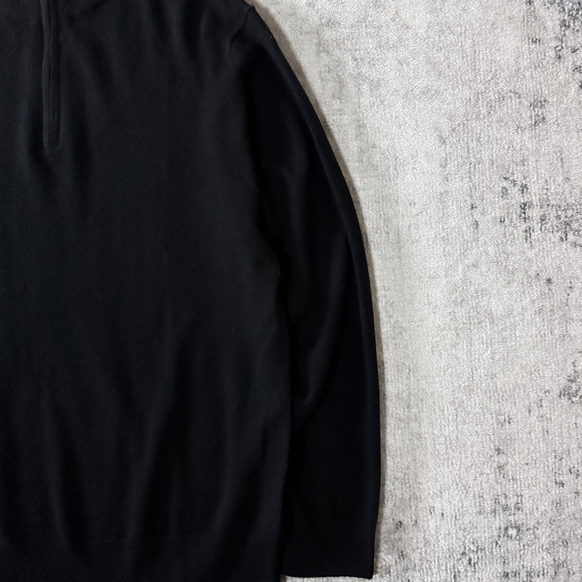 Quince Black 100% Cashmere Quarter Zip Sweater Size XL
