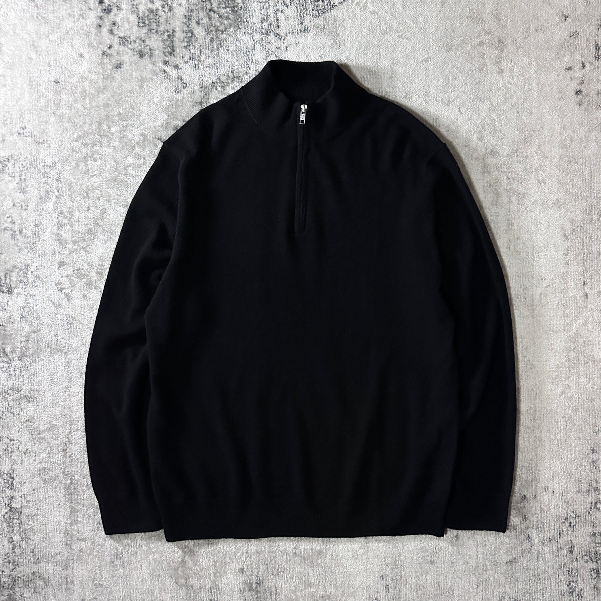 Quince Black 100% Cashmere Quarter Zip Sweater Size XL