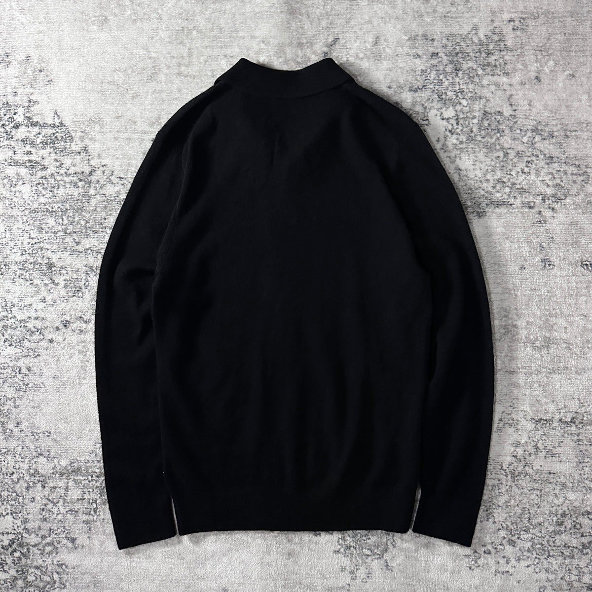 Quince Black 100% Cashmere Knit Polo Sweater Size M