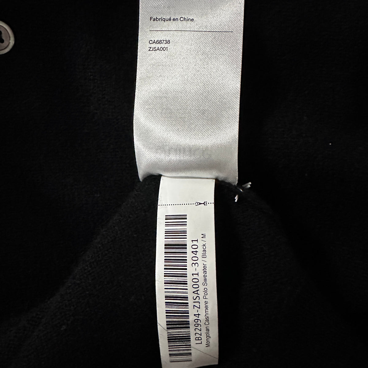 Quince Black 100% Cashmere Knit Polo Sweater Size M
