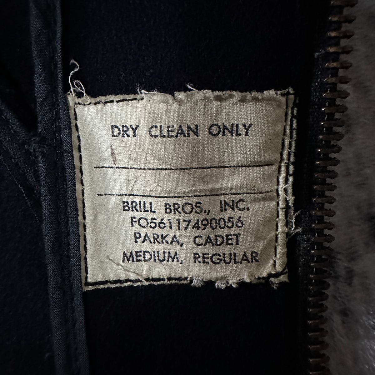Brill Bros. USAFA Cadet Hooded Parka Black Size Medium Regular