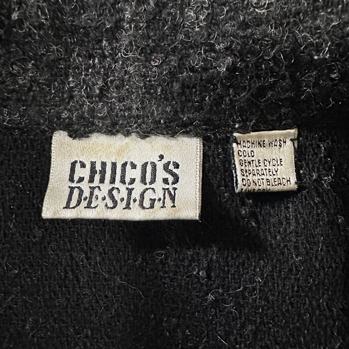 Chico's Black Bouclé Zip Jacket